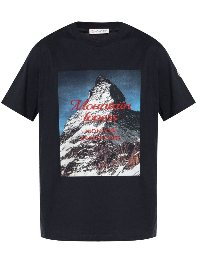 Moncler Mountain T-shirt - Blue von Moncler