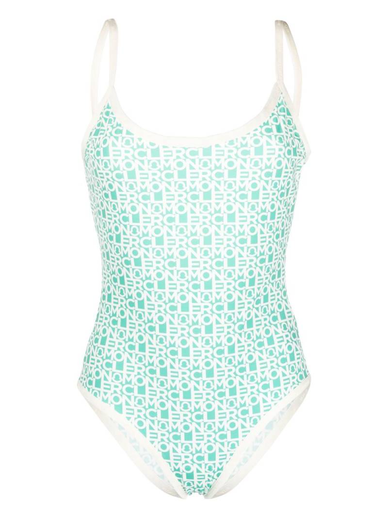 Moncler all-over logo-print swimsuit - Green von Moncler