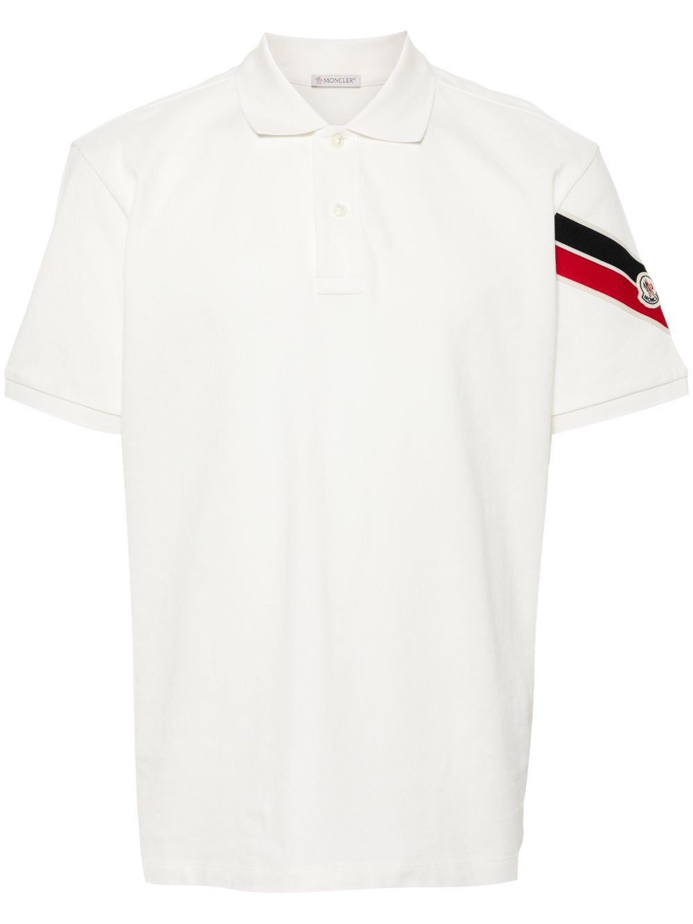 Moncler appliqué-logo piqué polo shirt - Neutrals von Moncler