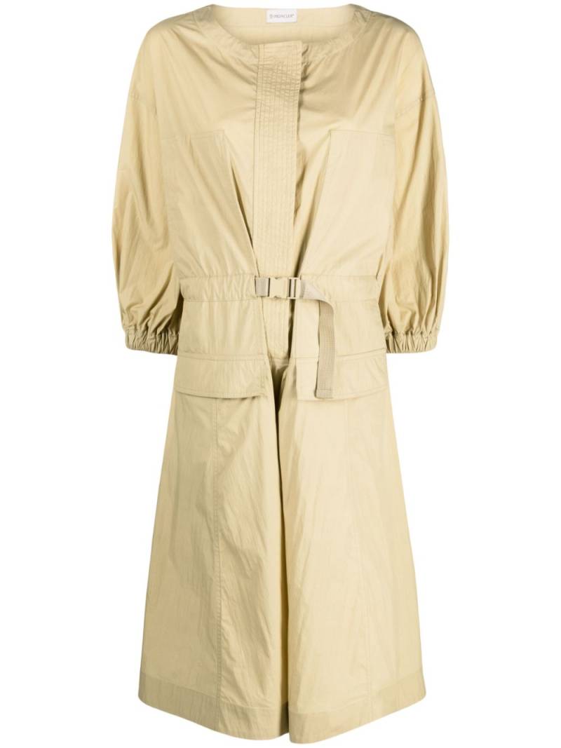 Moncler belted waist midi dress - Neutrals von Moncler