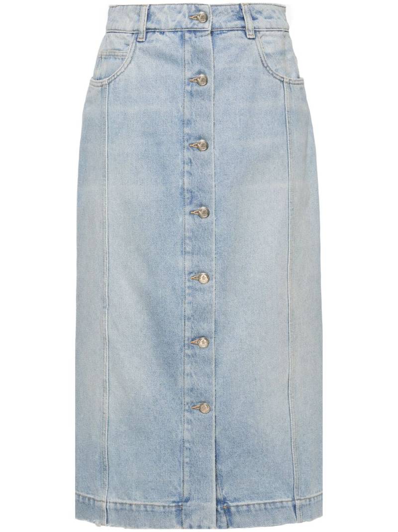 Moncler button-up denim midi skirt - Blue von Moncler