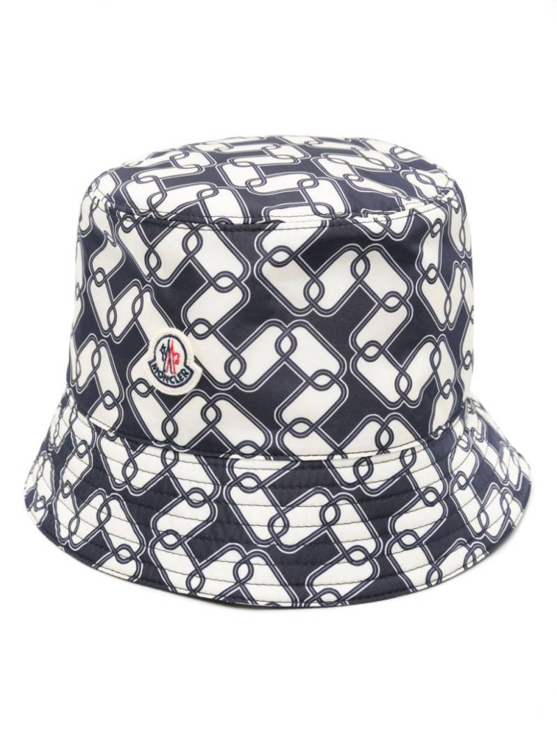 Moncler chain-print bucket hat - Blue von Moncler