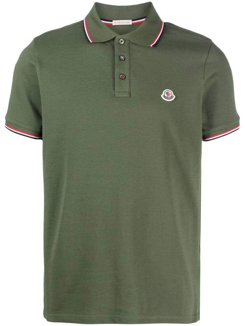 Moncler chest logo-patch detail polo shirt - Green von Moncler