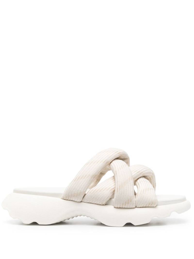 Moncler crossover-strap slides - Neutrals von Moncler