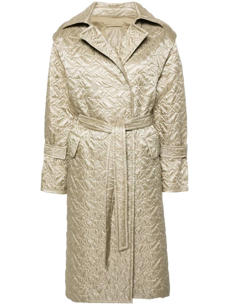 Moncler detachable-sleeves quilted midi coat - Green von Moncler