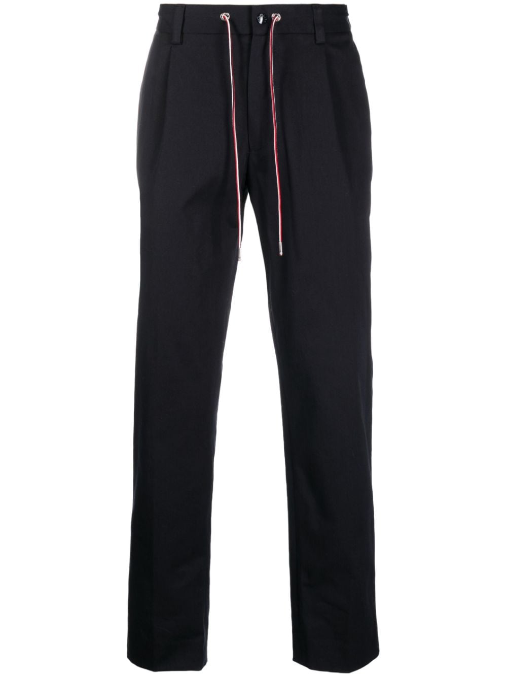 Moncler drawstring-waist straight-leg trousers - Blue von Moncler