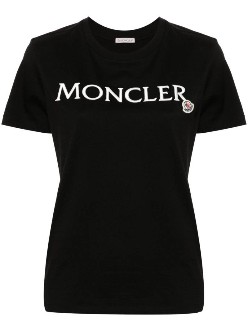 Moncler embroidered-logo cotton T-shirt - Black von Moncler