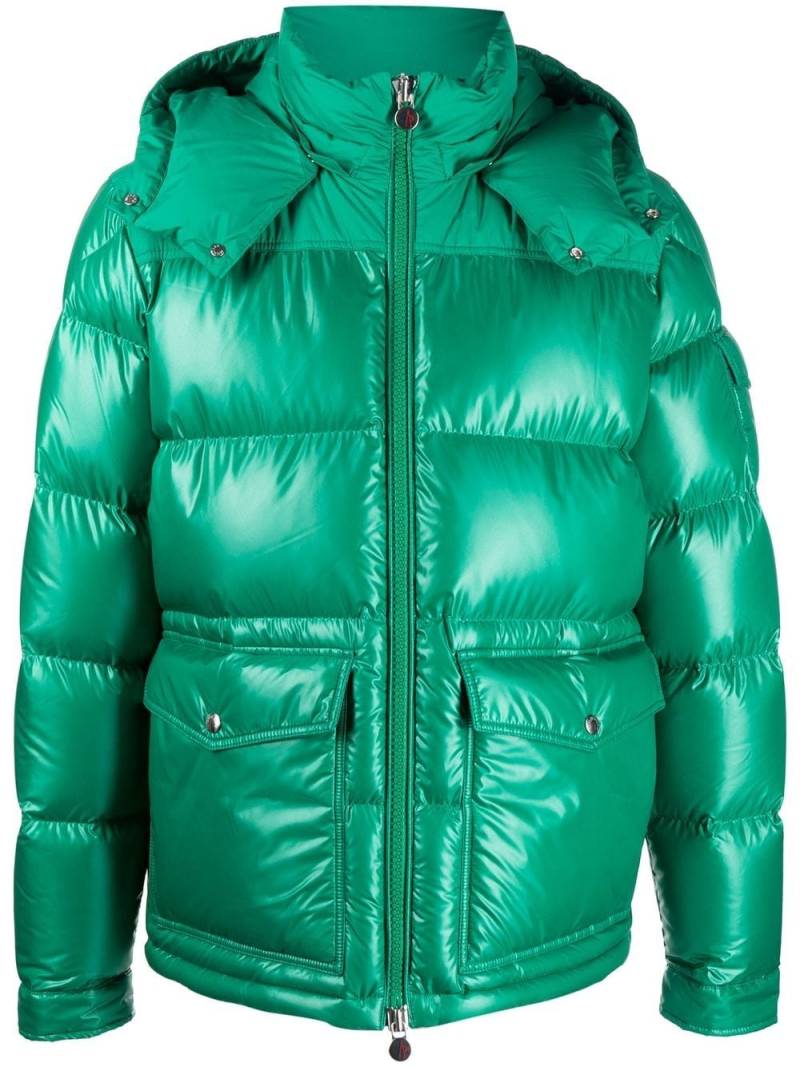 Moncler feather-down hooded puffer jacket - Green von Moncler