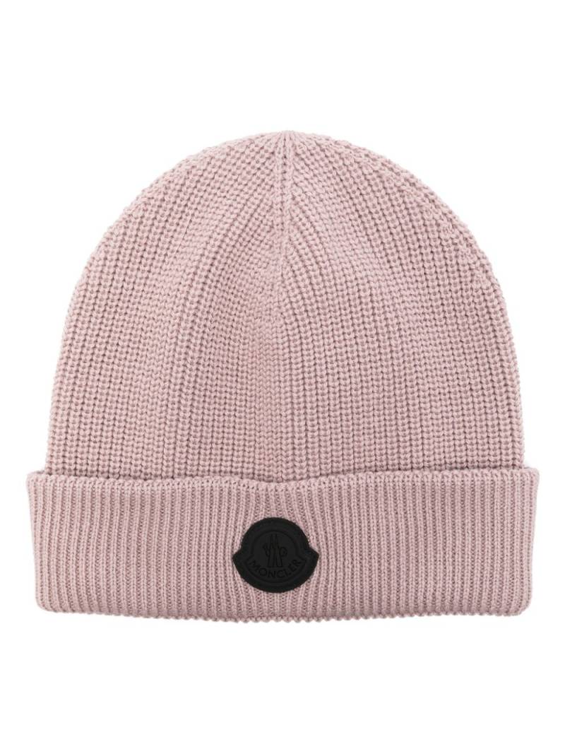 Moncler fisherman's-knit beanie - Pink von Moncler