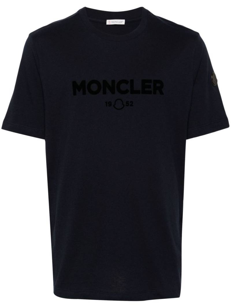 Moncler flocked-logo T-shirt - Blue von Moncler