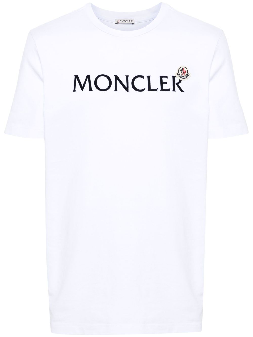 Moncler flocked-logo cotton T-shirt - White von Moncler