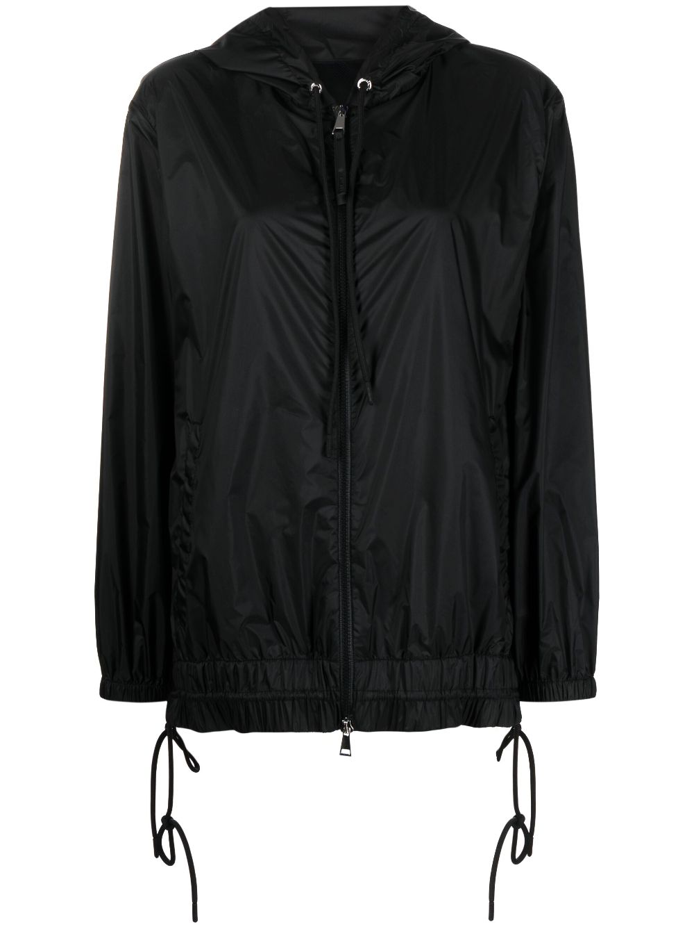 Moncler logo-print hooded rain jacket - Black von Moncler