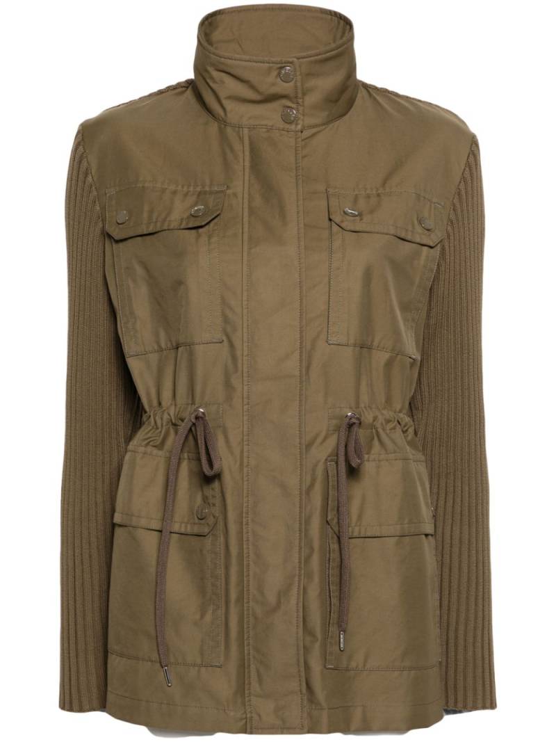 Moncler knit-panelled military jacket - Green von Moncler