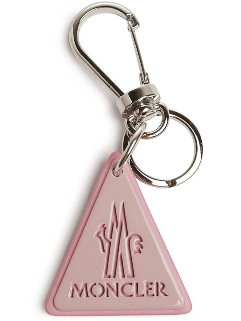 Moncler leather key ring - Pink von Moncler