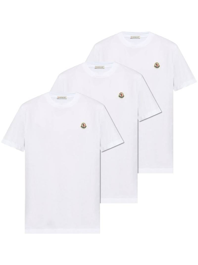 Moncler logo-appliqué cotton T-shirt (set of three) - White von Moncler