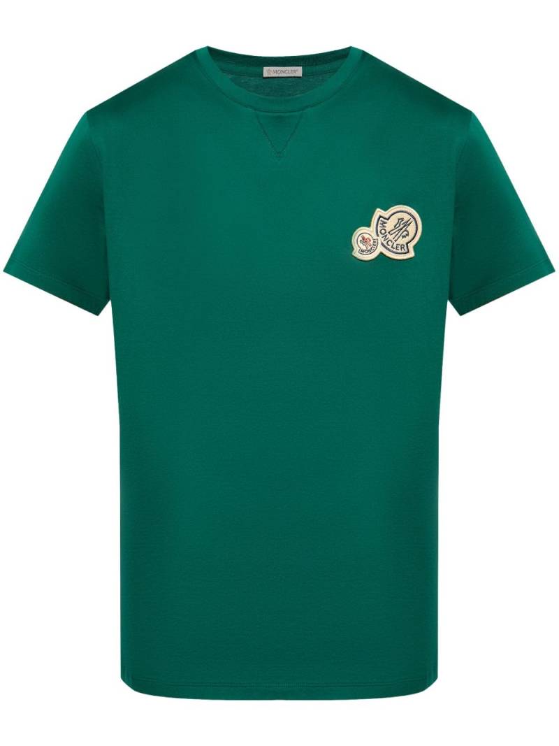 Moncler logo-appliqué cotton T-shirt - Green von Moncler