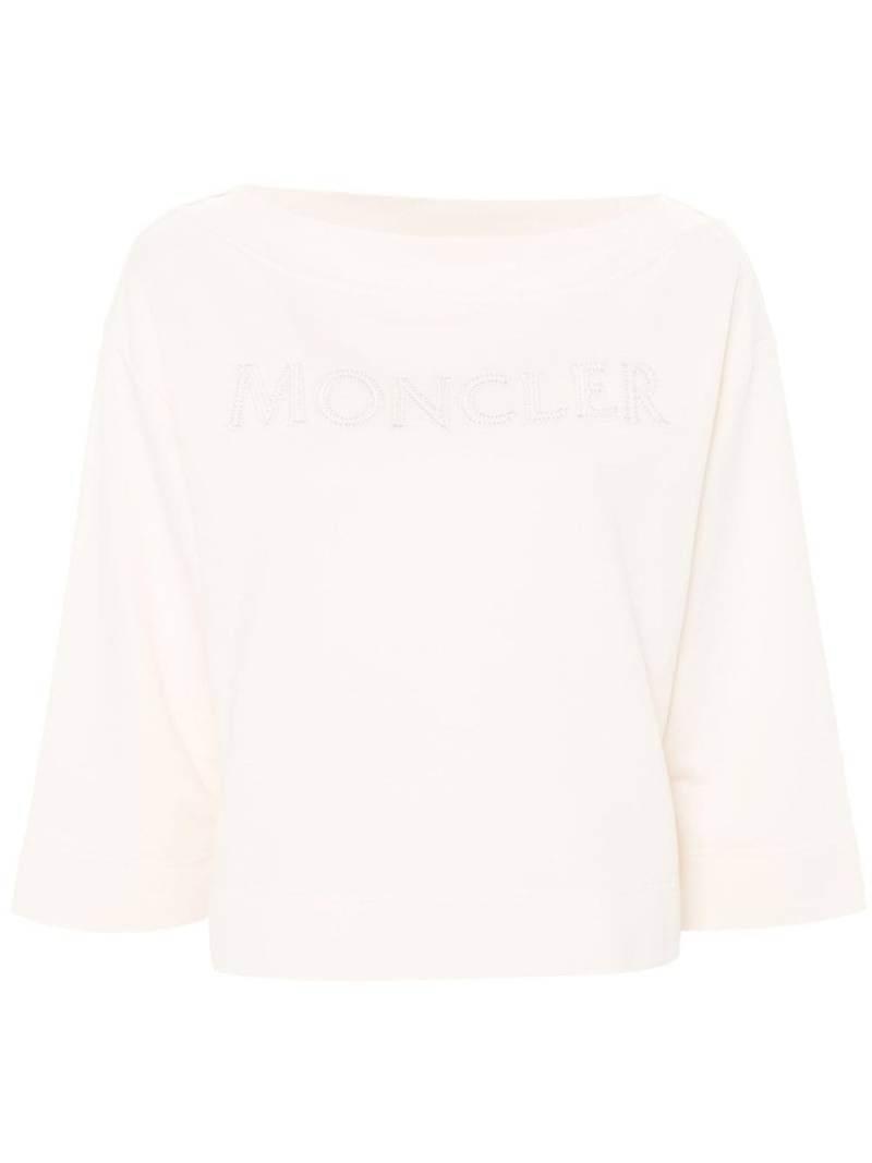 Moncler logo-appliqué cotton T-shirt - Neutrals von Moncler