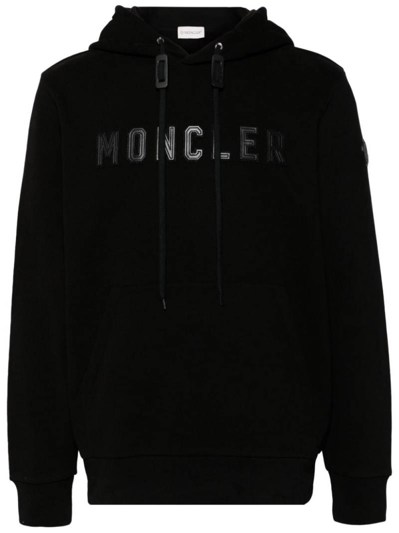 Moncler logo-appliqué cotton hoodie - Black von Moncler