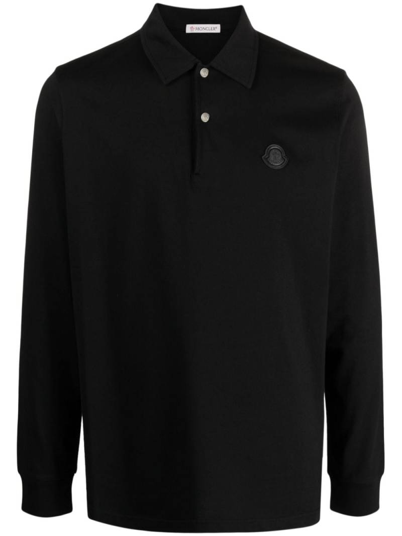 Moncler logo-appliqué cotton polo shirt - Black von Moncler