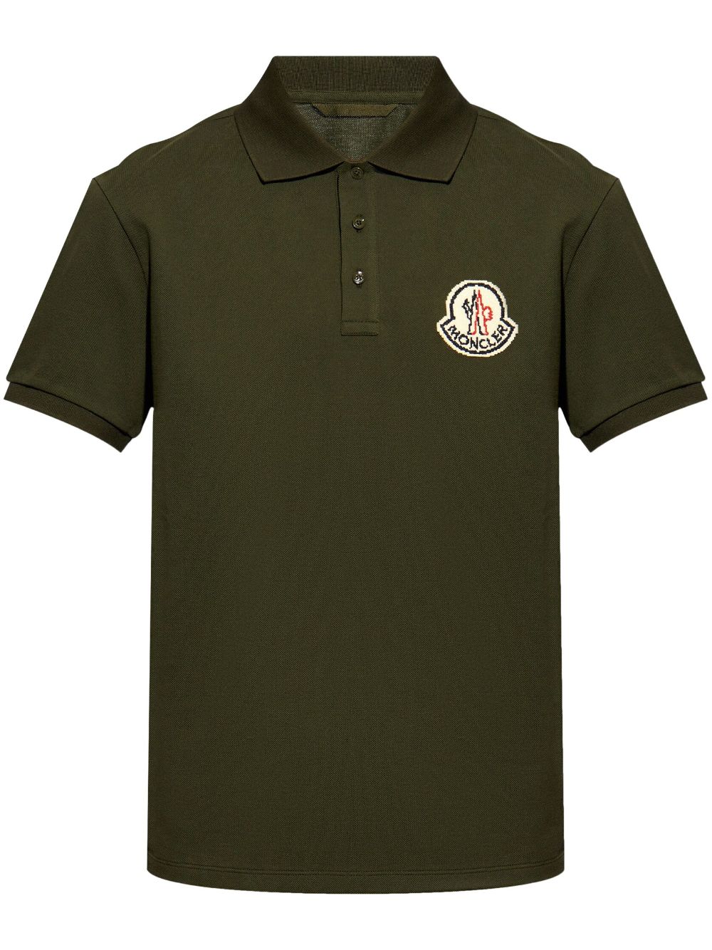 Moncler logo-appliqué cotton polo shirt - Green von Moncler