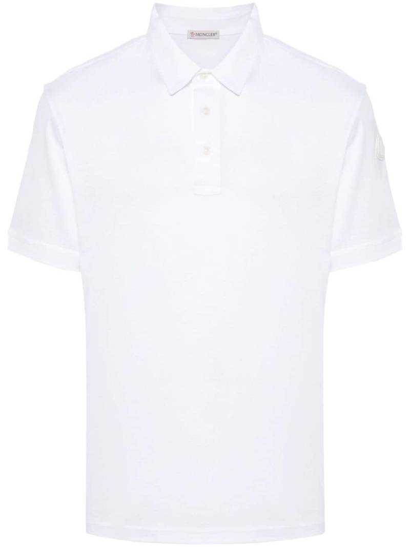 Moncler logo-appliqué cotton polo shirt - White von Moncler