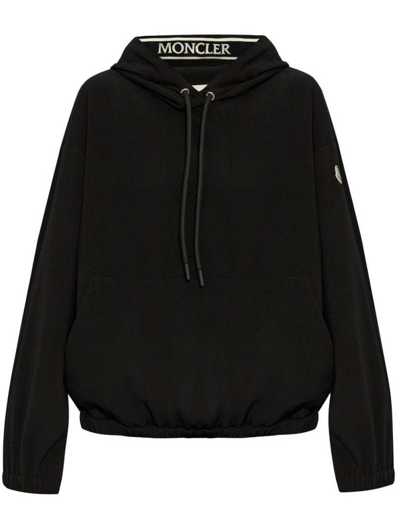 Moncler logo-appliqué drawstring hoodie - Black von Moncler