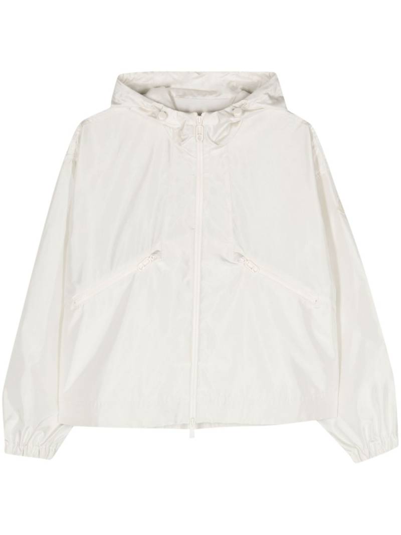 Moncler logo-appliqué hooded jacket - Neutrals von Moncler