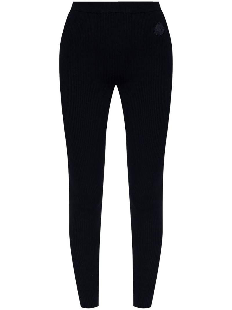 Moncler logo-appliqué leggings - Black von Moncler