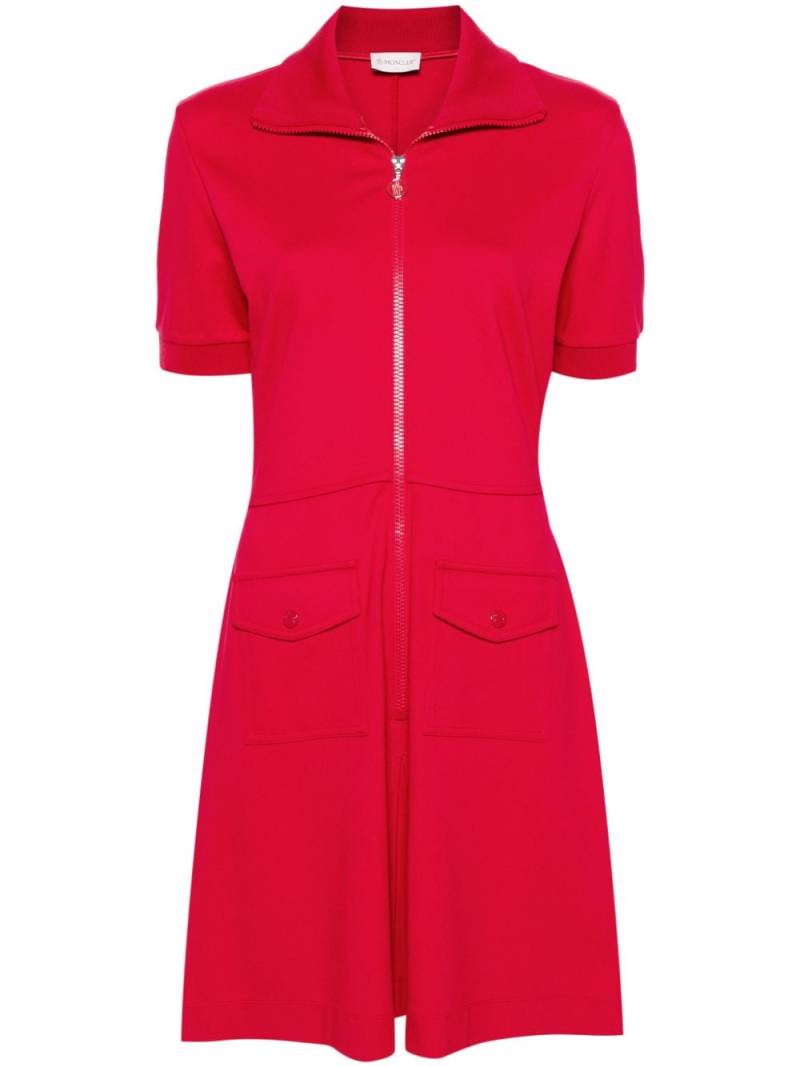 Moncler logo-appliqué mini dress - Red von Moncler