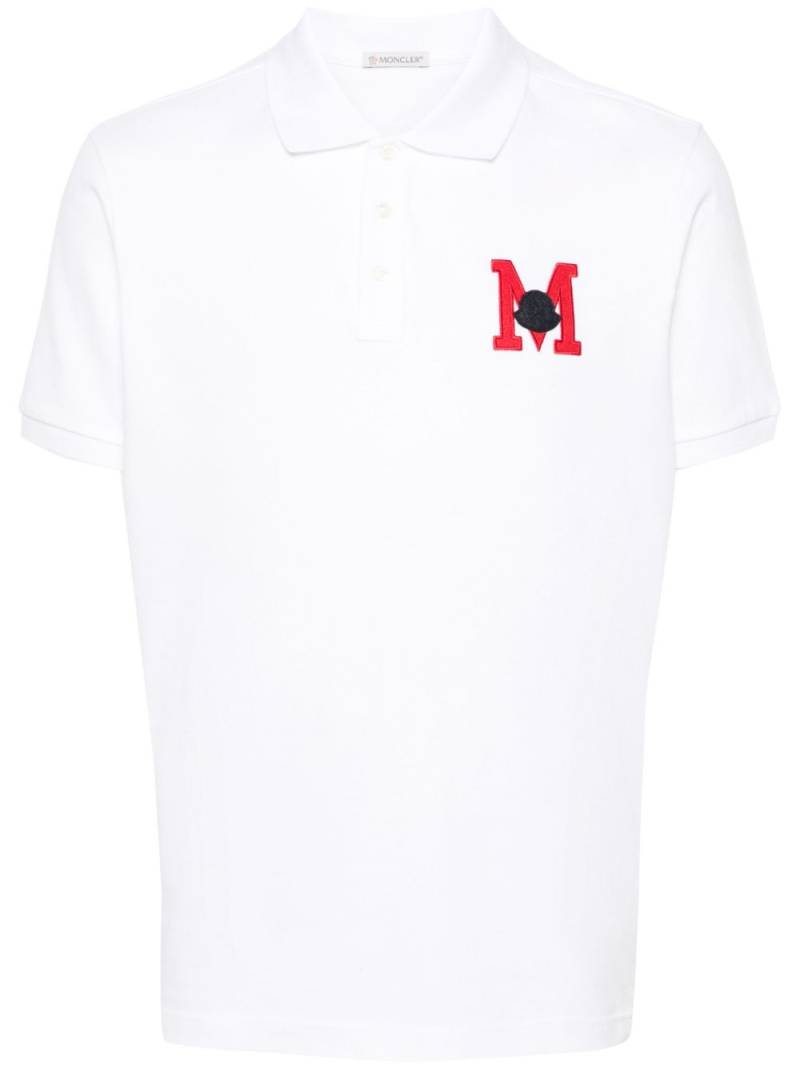 Moncler logo-appliqué polo shirt - White von Moncler