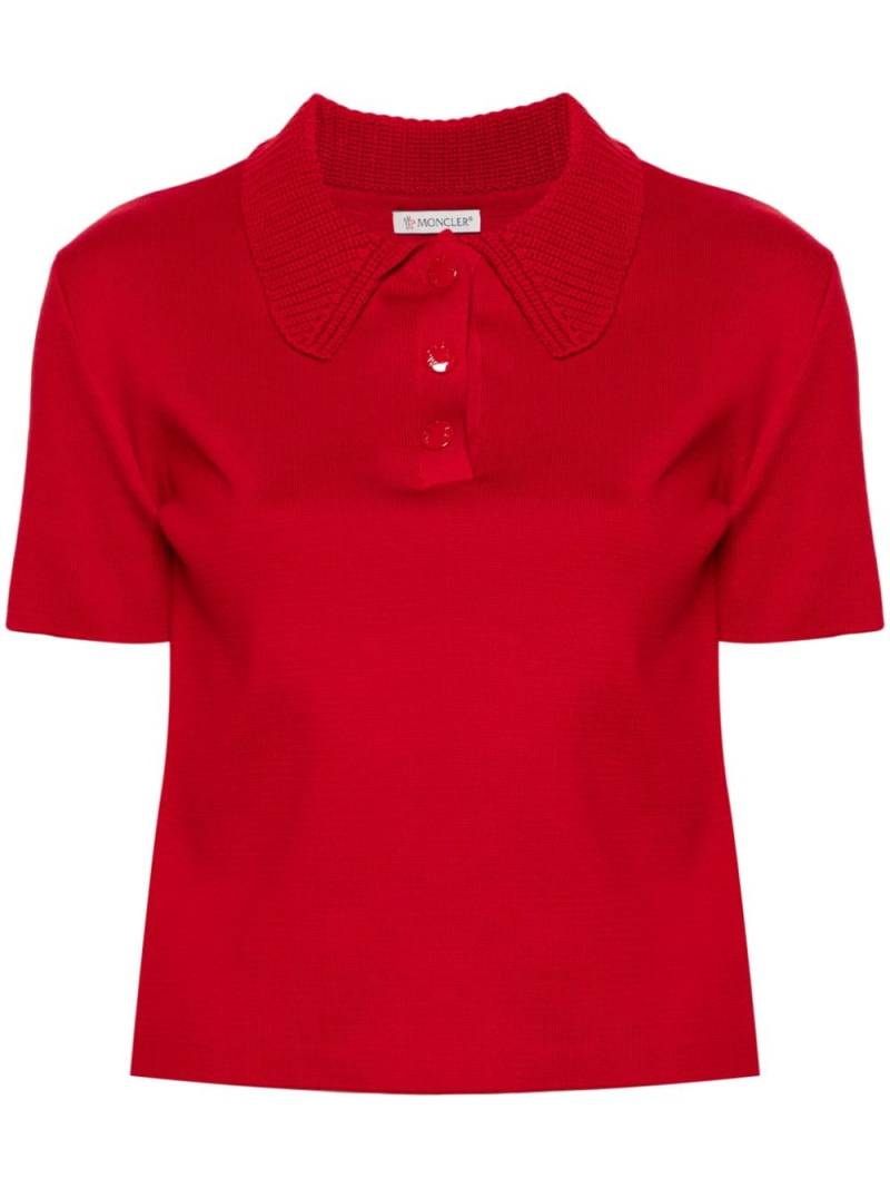 Moncler logo-appliqué polo sweater - Red von Moncler