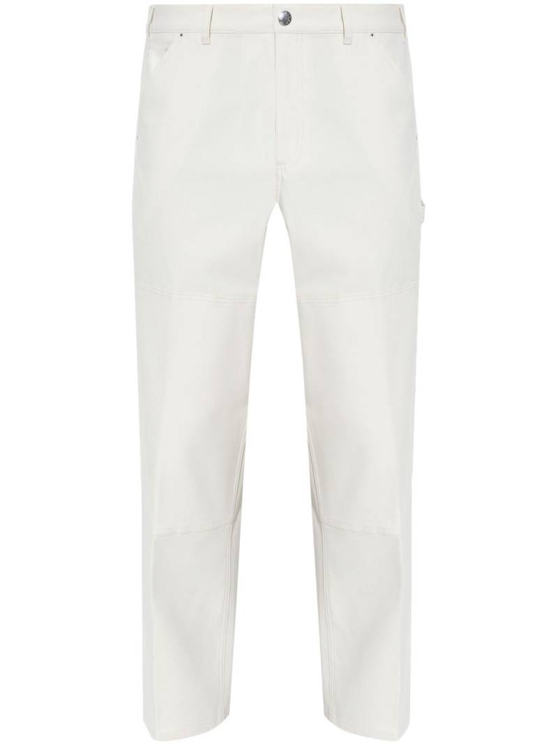 Moncler logo-appliqué straight trousers - White von Moncler