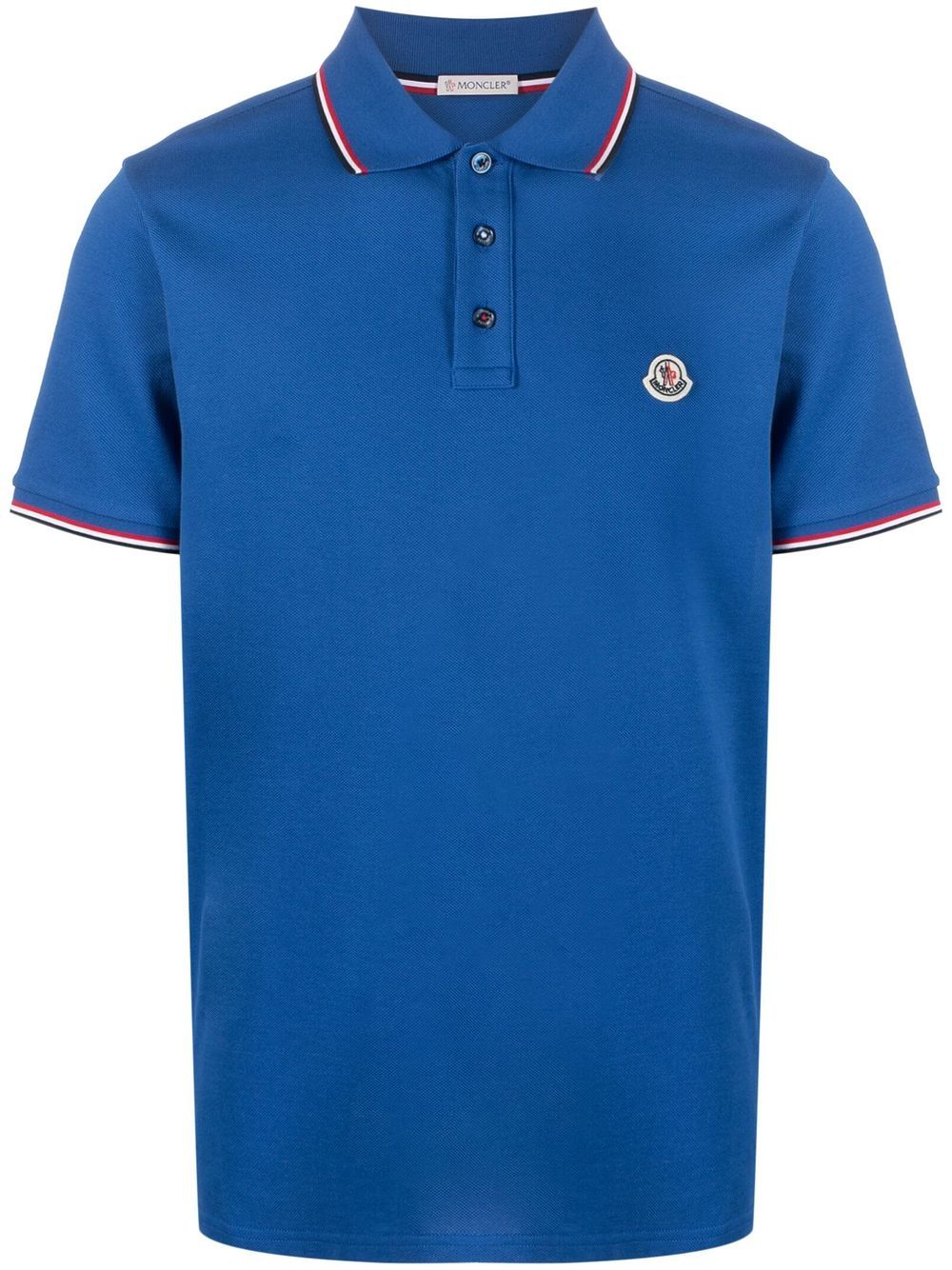 Moncler logo-collar polo shirt - Blue von Moncler