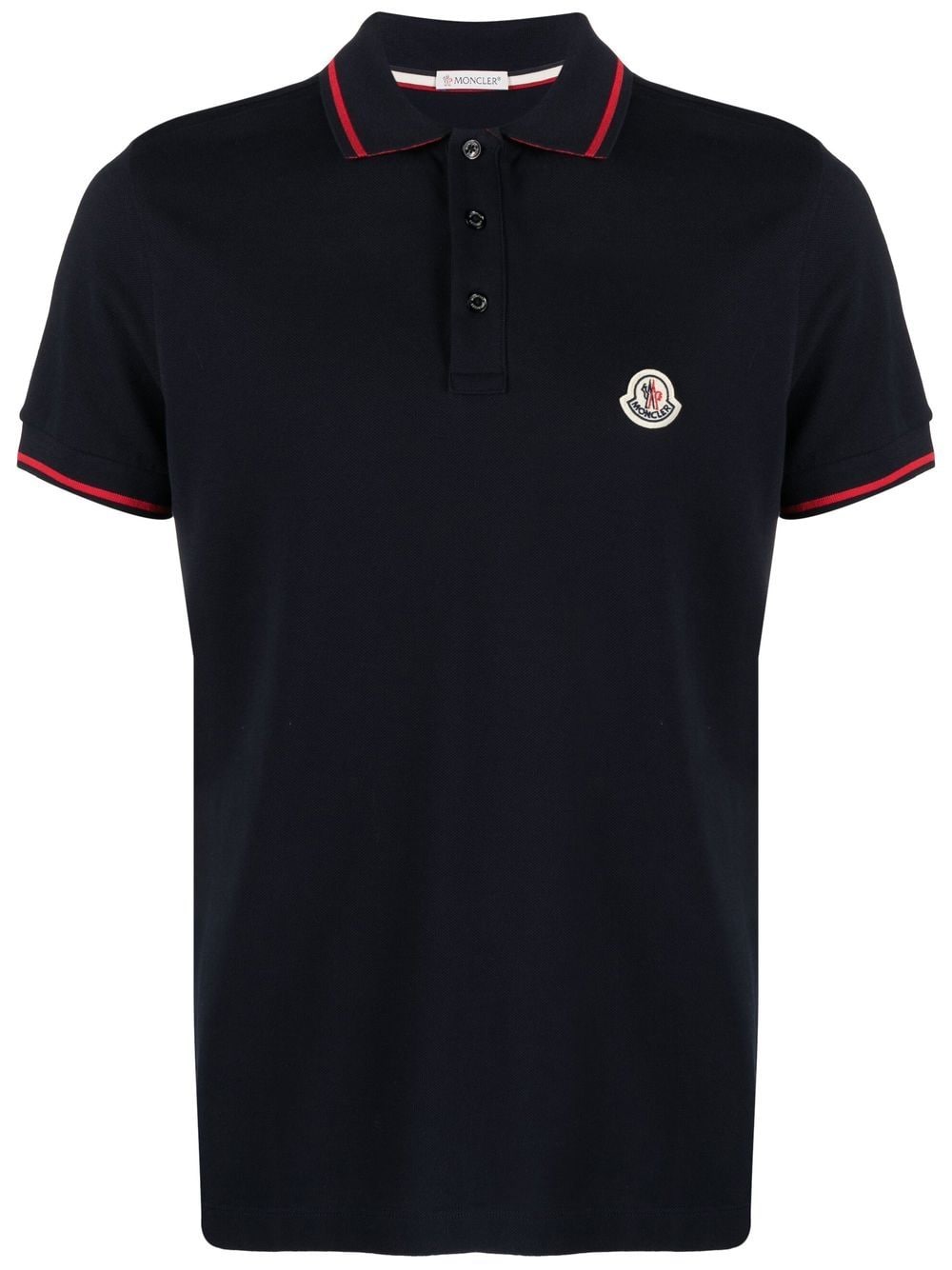 Moncler logo-collar short-sleeve polo shirt - Blue von Moncler