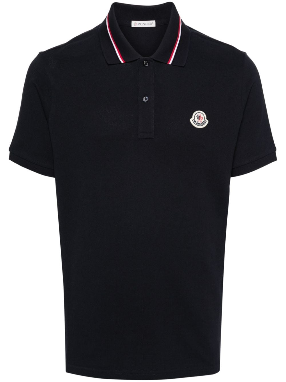 Moncler logo-embossed cotton polo shirt - Blue von Moncler