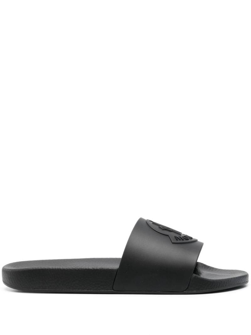 Moncler logo-embossed slides - Black von Moncler