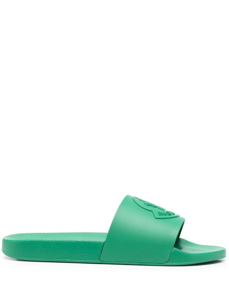 Moncler logo-embossed slides - Green von Moncler