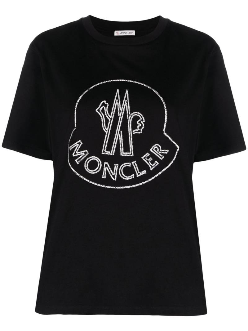 Moncler logo-embroidered T-shirt - Black von Moncler