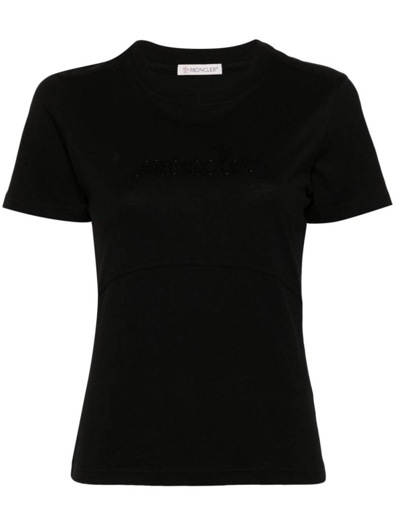 Moncler logo-embroidered cotton T-shirt - Black von Moncler