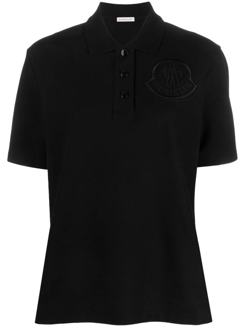 Moncler logo-embroidered cotton polo shirt - Black von Moncler