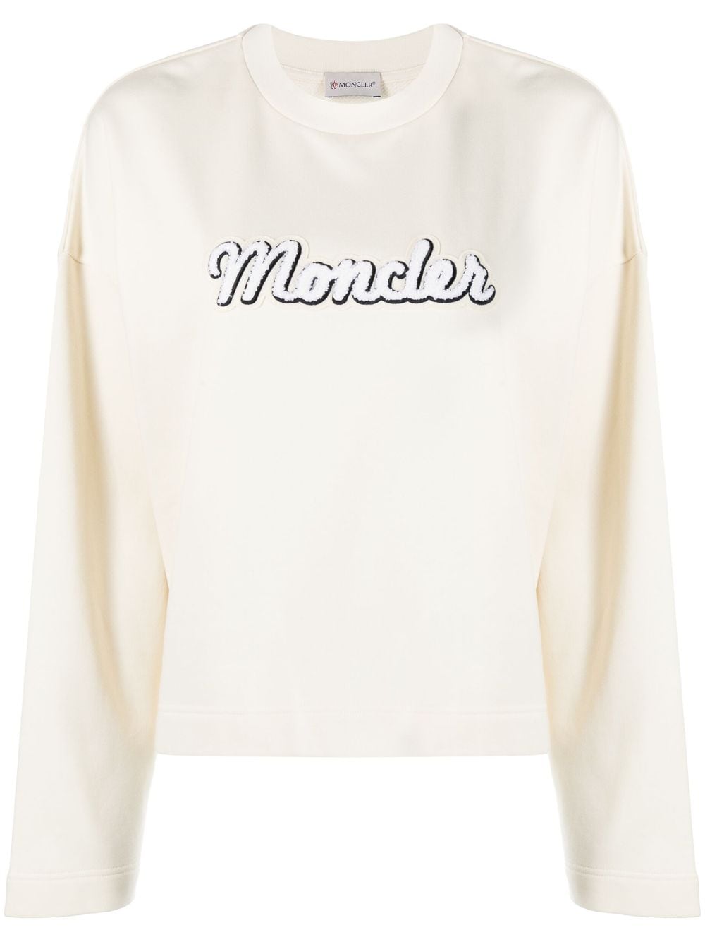 Moncler logo-embroidered cotton sweatshirt - Neutrals von Moncler