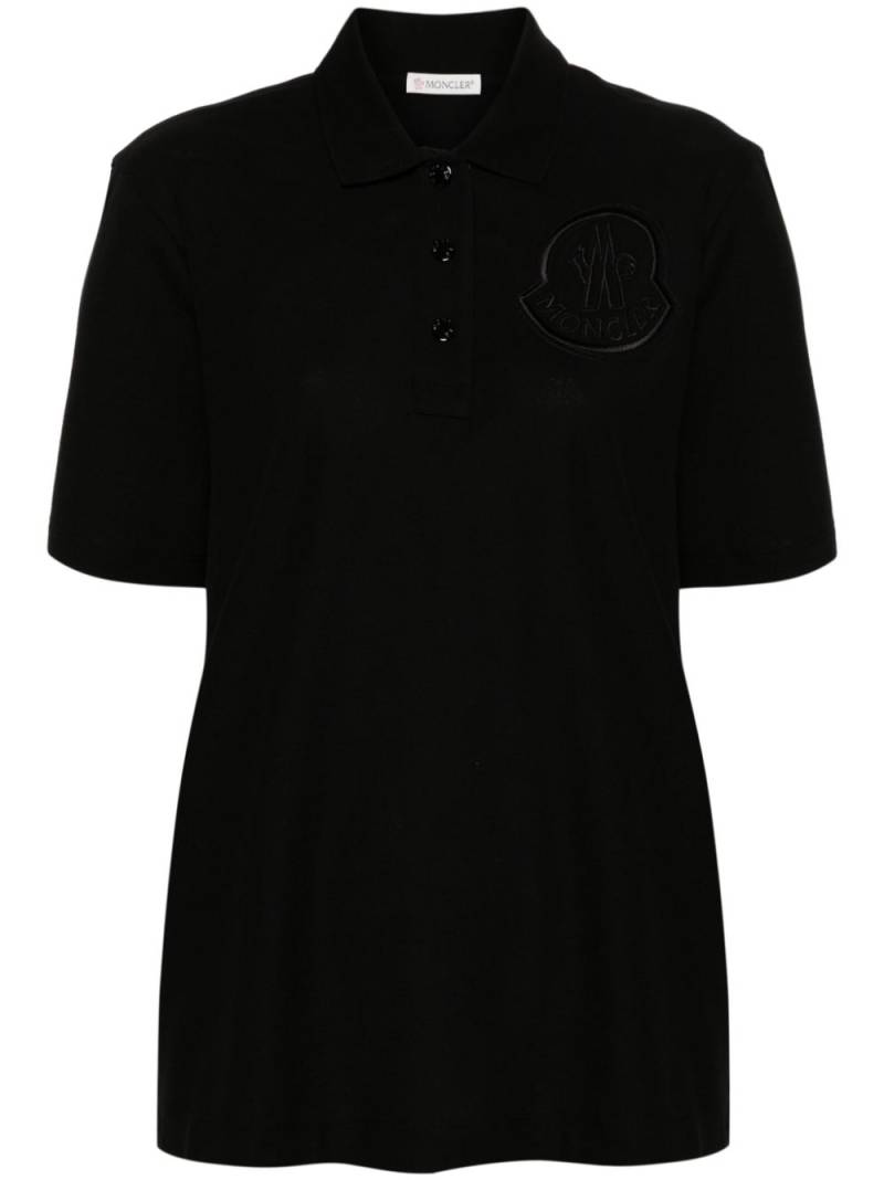 Moncler logo-embroidered polo shirt - Black von Moncler