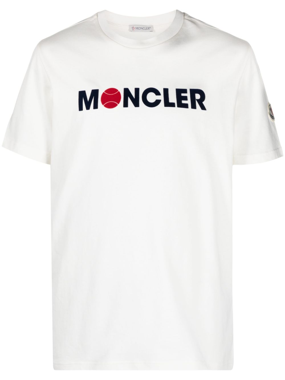Moncler logo-flocked cotton T-shirt - White von Moncler
