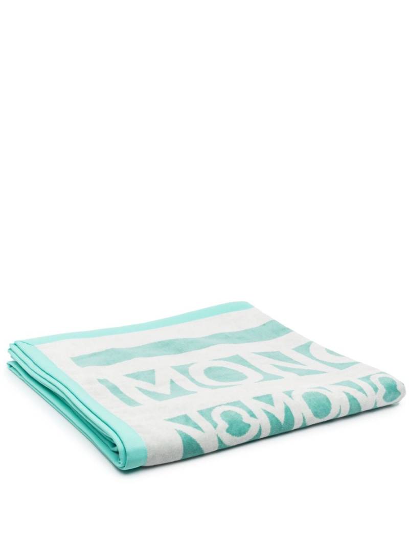 Moncler logo-jacquard beach towel - Green von Moncler