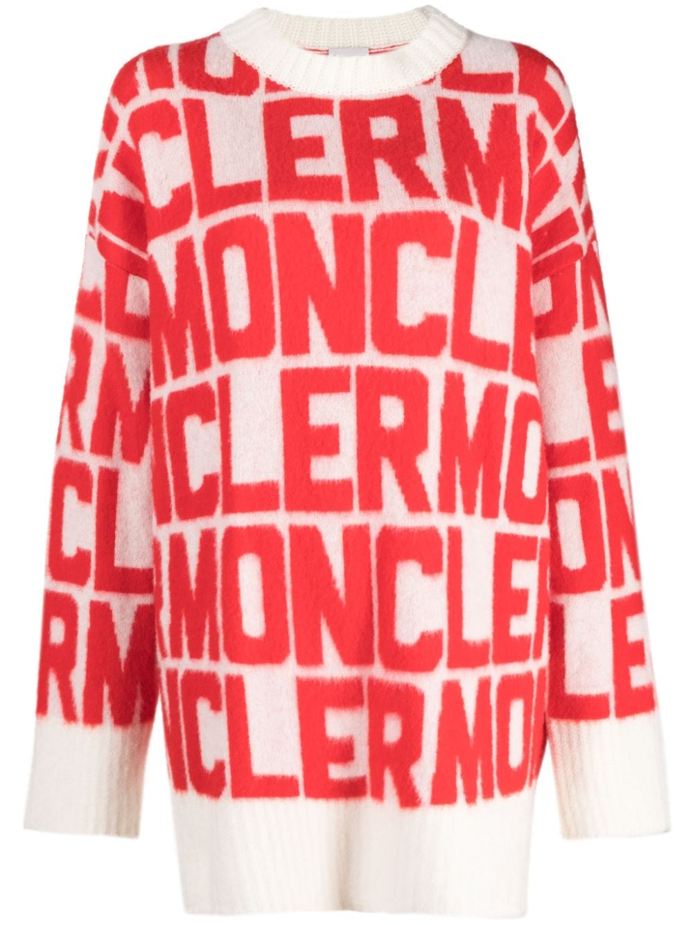 Moncler logo-jacquard wool jumper - White von Moncler