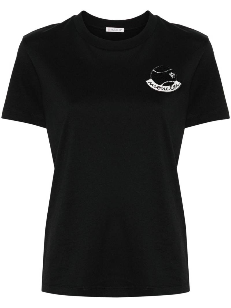 Moncler logo-patch T-shirt - Black von Moncler