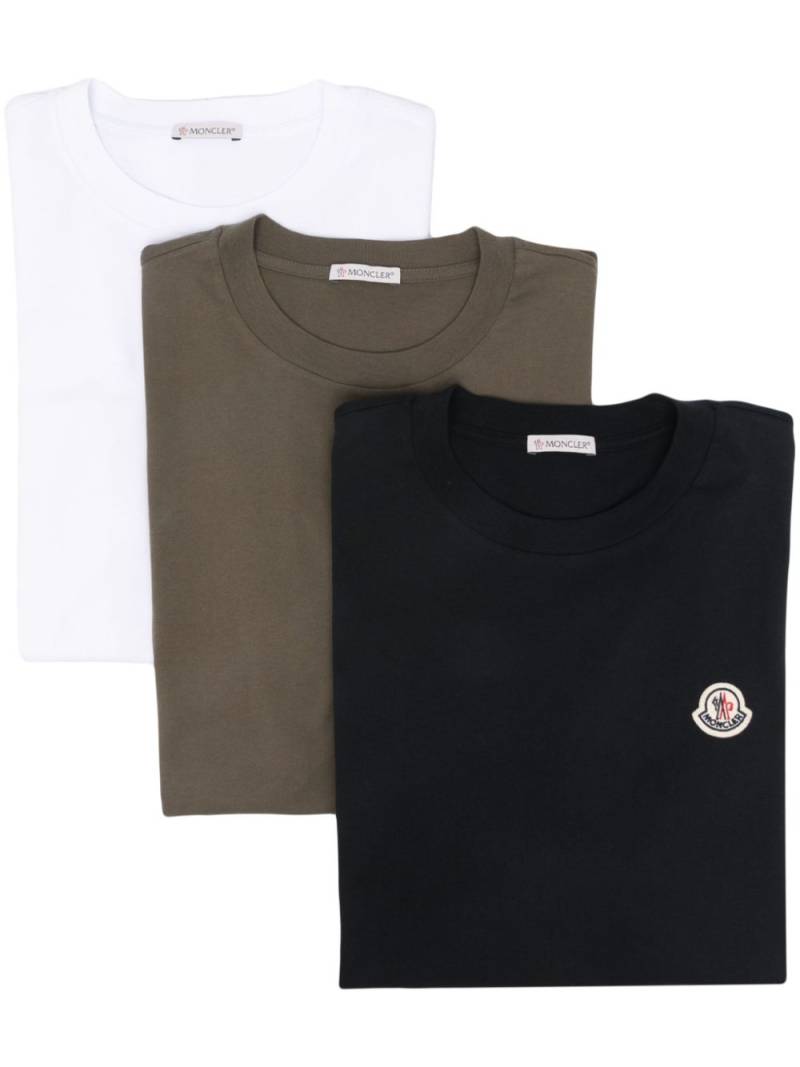 Moncler logo-patch T-shirts (pack of three) - White von Moncler