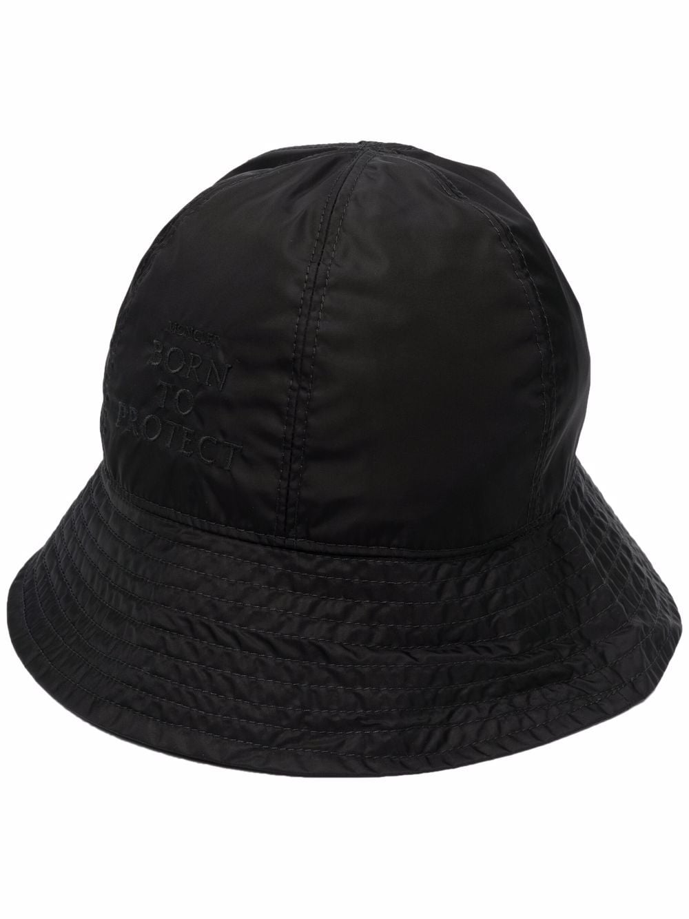 Moncler logo patch bucket hat - Black von Moncler