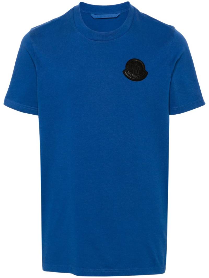 Moncler logo-patch cotton T-shirt - Blue von Moncler