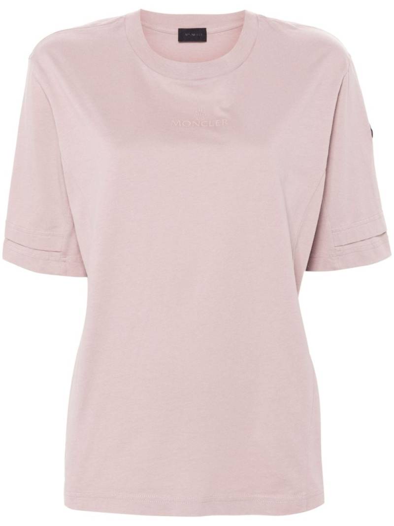 Moncler logo-patch cotton T-shirt - Pink von Moncler